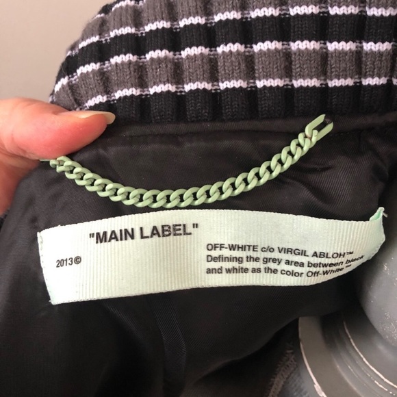 Off-White Lines bomber jacket in wool black colour - Picture 11 of 11